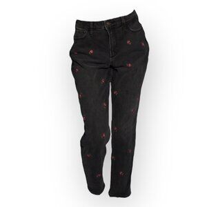 Hollister Black Rose Embroidery Jeans